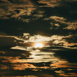 Low angle view of clouds in sky during sunset