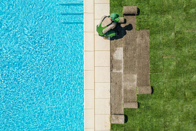 High angle view of swimming pool