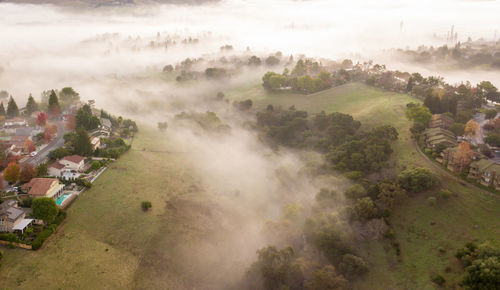 Aerial view of landscape against sky