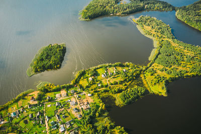 High angle view of sea