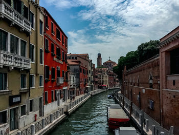 Canal amidst buildings in city