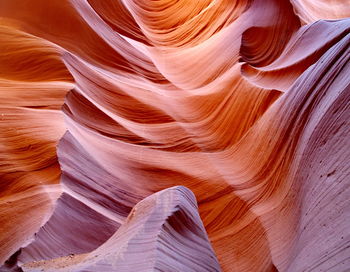 Full frame shot of rock formation at antelope canyon