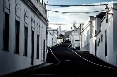 Empty road in city