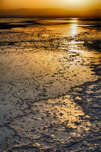 Scenic view of sea during sunset