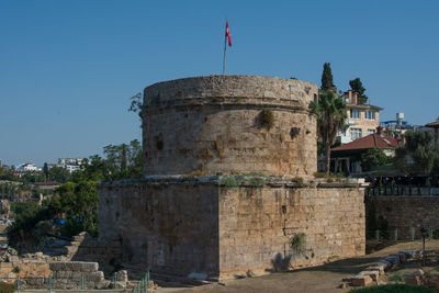 View of fort against blue sky