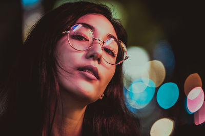 Close-up portrait of young woman