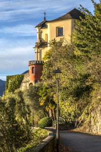 Foliage with red leaves near the lake maggiore in maccagno.