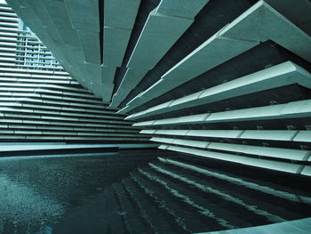 High angle view of staircase in building