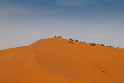 Low angle view of barren landscape