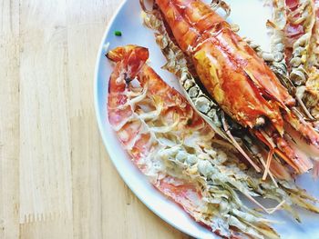 High angle view of meal served in plate