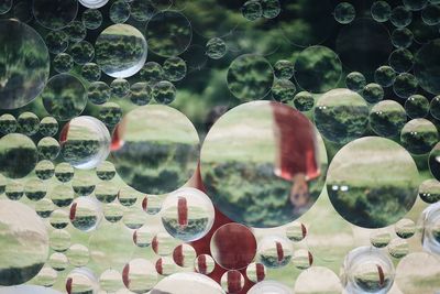 Close-up of bubbles in water