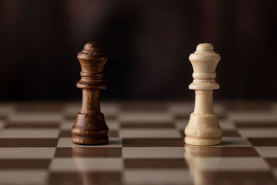 Close-up of chess pieces