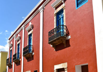 Low angle view of building against clear sky