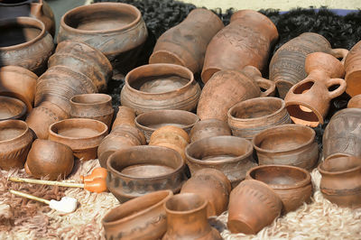 High angle view of various for sale at market