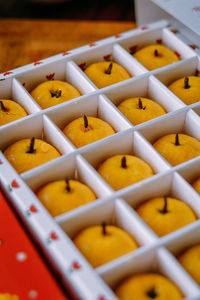 Indonesian nastar cake served in a white box to celebrate christmas