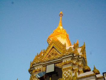 Low angle view of temple against clear sky