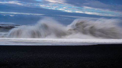 Waves rushing towards shore