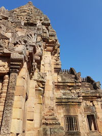 Low angle view of temple against clear sky