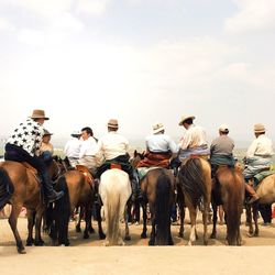 People riding horses