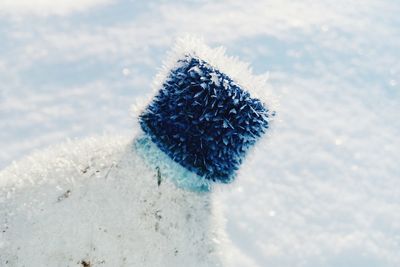 Close-up of snow against sky