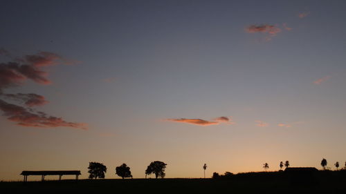 Scenic view of silhouette landscape against sky during sunset