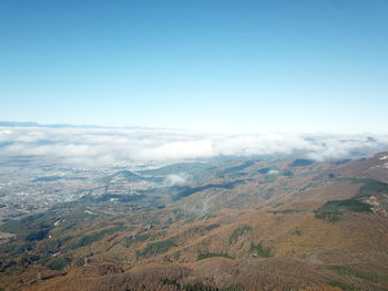 Scenic view of landscape against clear sky