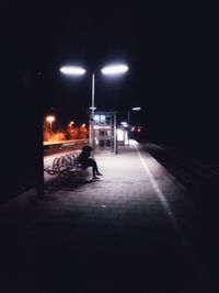 Car on road at night during winter