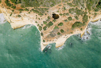 High angle view of beach