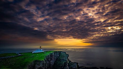 Sunset at stoer lighthouse in scotland