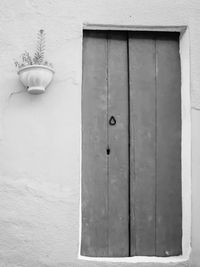 Close-up of closed door of building