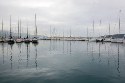 Boats in harbor