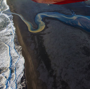 High angle view of beach