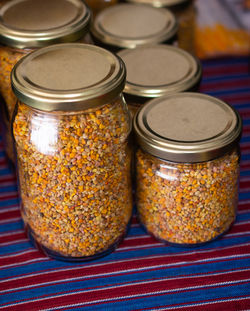 Close-up of food on table