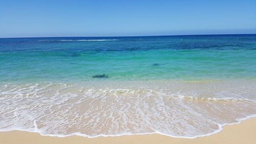 View of sea against clear sky