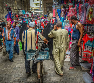 People on street in city