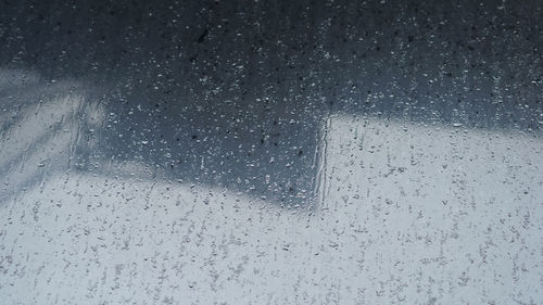 Full frame shot of wet glass window