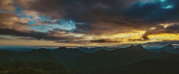 Scenic view of dramatic sky during sunset