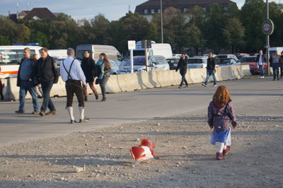 People on road