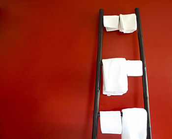 View of napkins hanging against wall