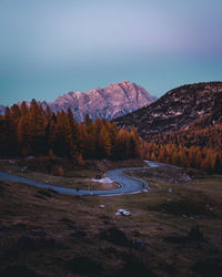 Scenic view of landscape and mountains against sky