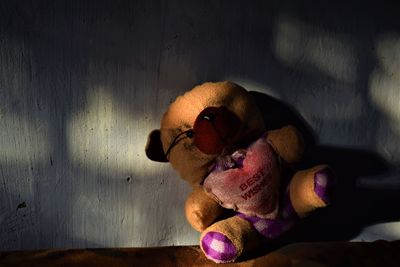 Close-up of stuffed toy at home