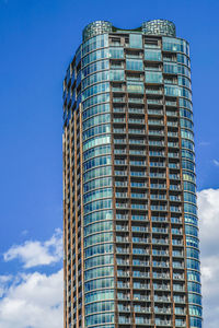 Low angle view of modern building against sky