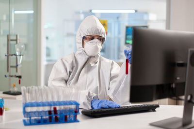 Scientist working at laboratory