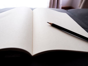 Close-up of book on table