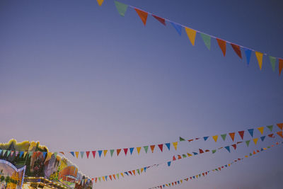 Low angle view of multi colored lanterns