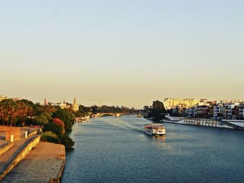 View of river against clear sky