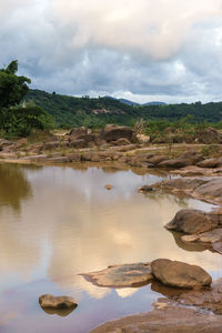 Scenic view of river against sky