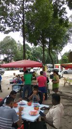 People sitting on table