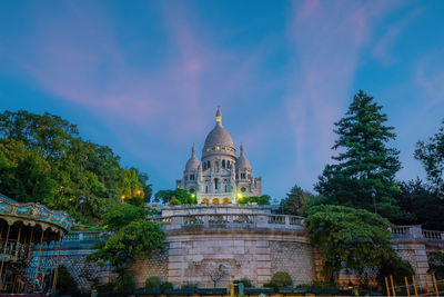 Low angle view of temple against sky