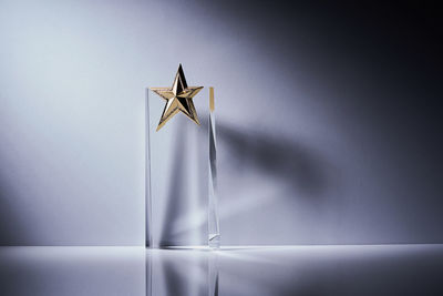 Star shape of  crystal trophy